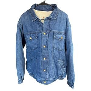 Vtg Cotler Denim Jean Jacket Sherpa Lined XL 80s 90s Y2K Outdoors Country